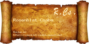 Rosenblat Csaba névjegykártya