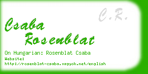 csaba rosenblat business card